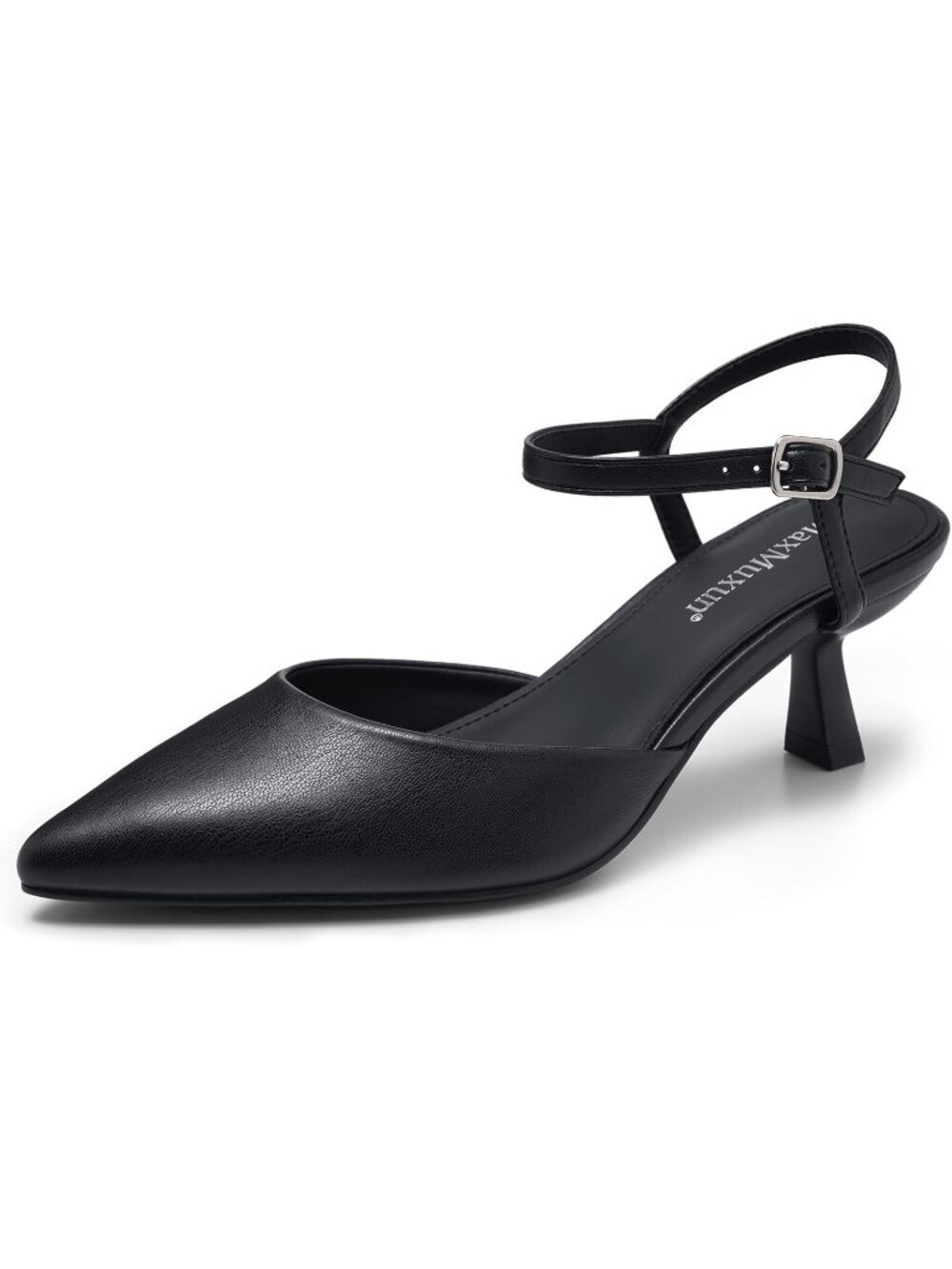 Women's Black Kitten Heels 2.7 Inch Pointed Toe Pumps Shoes Party Dress Shoes